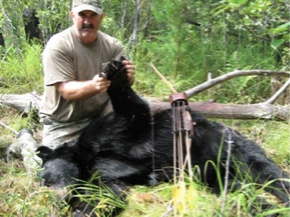 Bowhunter and black bear