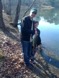 Dad and son fishing